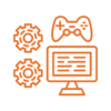 APRENDIZADO PRÁTICO ícone de computador - design de jogos